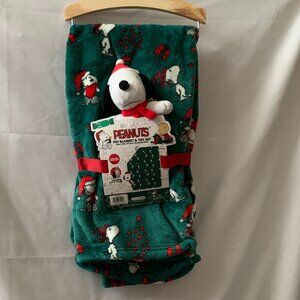 PEANUTS Snoopy Christmas Fleece Pet Blanket & Squeaker Toy SET (2 PC SET)